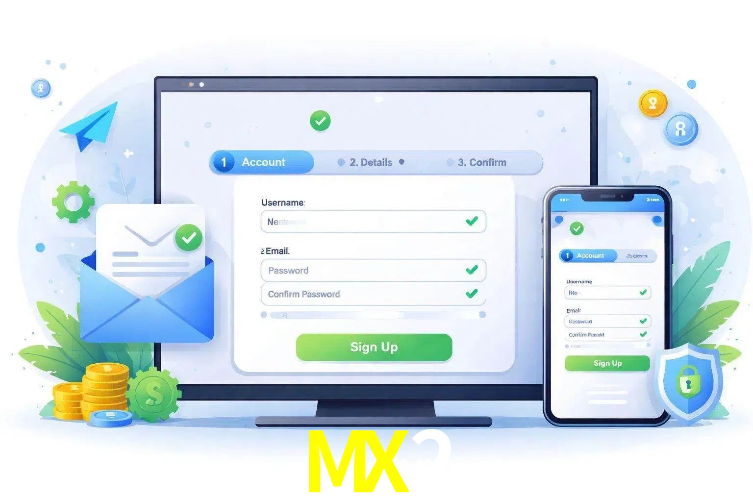 Registro de nuevo usuario y configuración de cuenta MX2